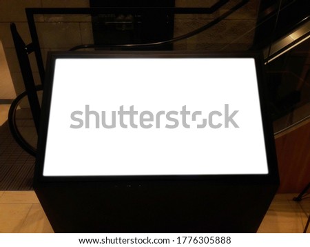 Blank light box advertisement placed in shopping center