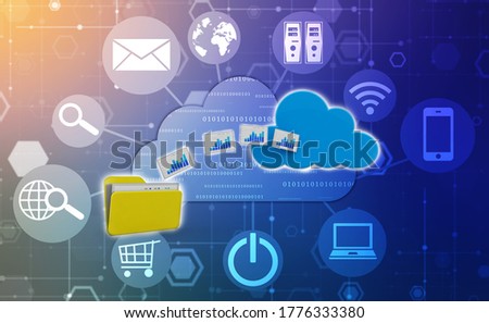 3d illustration of Cloud computing technology internet concept background