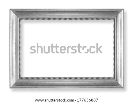 silver picture frames. Isolated on white background