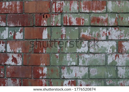 aged tile red brick wall