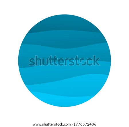 Sea waves round water emblem. Vector illustration.