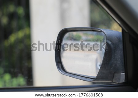 rear view mirror of car