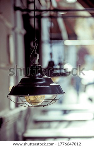 Hanging lamps in the street in Buenos Aires