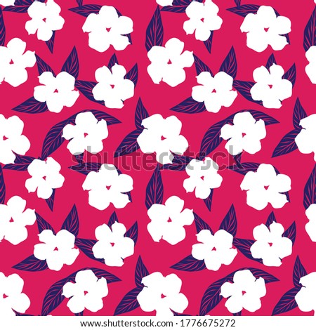 Purple Tropical Leaf botanical seamless pattern background suitable for fashion prints, graphics, backgrounds and crafts