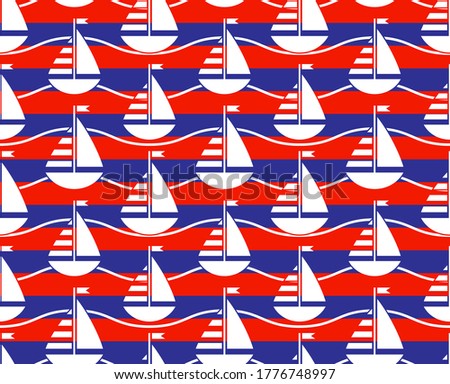vector seamless texture with sailboats pattern