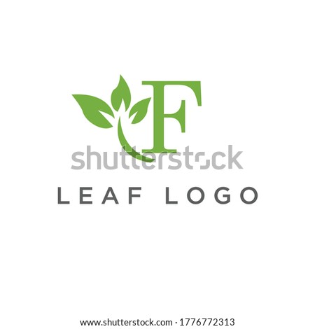 Letter F logo and leaves for medical health