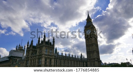 Wide view of the Big Ben in London, United Kingdom