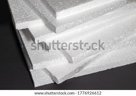Styrofoam. Sheets of Factory manufacturing Royalty-Free Stock Photo #1776926612