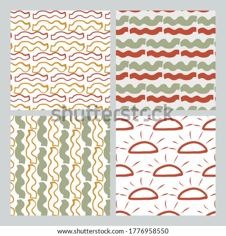 A set of hand drawn abstract patterns.  Vector Illustration