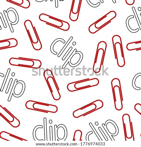 Pencils and paper clips, pattern, seamless background for design