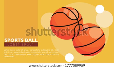 basketball sport balloons equipment icons vector illustration design