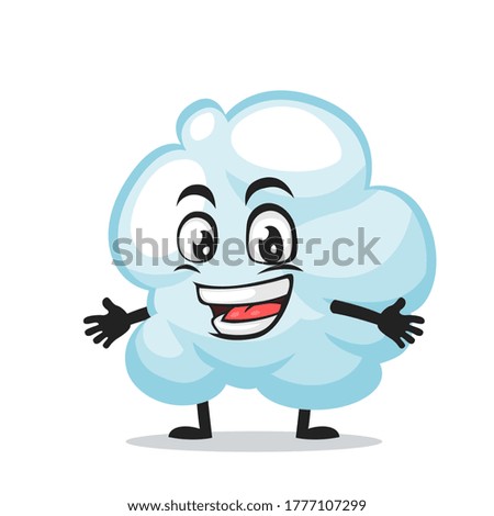 Vector illustration of cloud mascot or character open hand