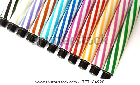 Color magic pens isolated on white background