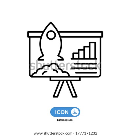 Startup growing graph icon vector isolated onwhote background.