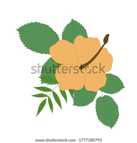 yellow vector tropical flower bouquet,perfect to use on the web or in print