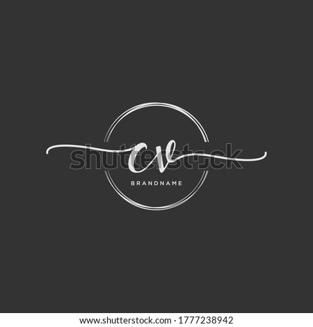 CV  Initial handwriting logo vector