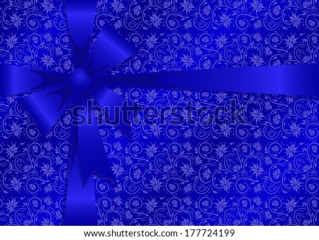 Illustration of gift wrapping in blue colors