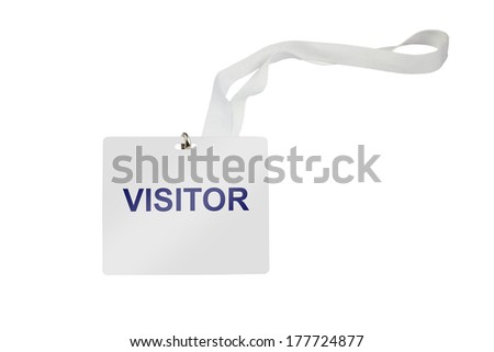 visitor labeled pass isolated on white background