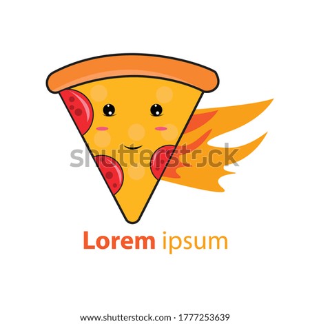 abstract pizza mascot logo design. vector illustration. restaurant logo.