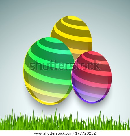 Easter eggs card on background. Royalty-Free Stock Photo #177728252
