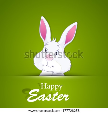 Easter bunny on green background. Royalty-Free Stock Photo #177728258