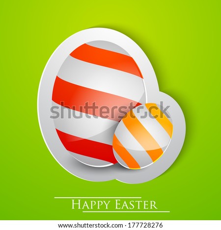 Easter eggs on green background. Royalty-Free Stock Photo #177728276