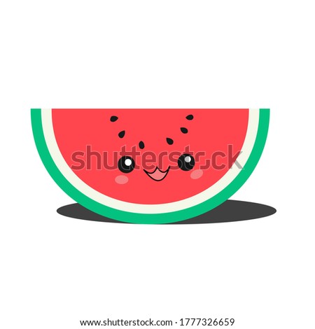 half watermelon with smiling face