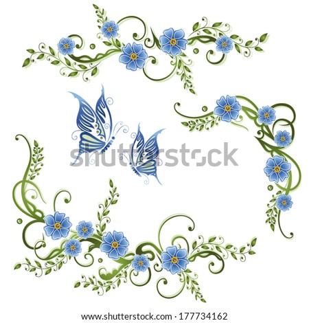 Colorful spring time decoration, forget me not