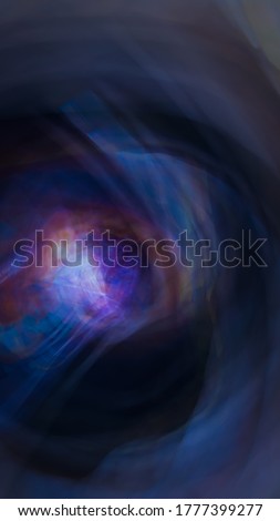 Holographic long exposure motion flow texture. Background image of an abstract illusion of neon lights.
