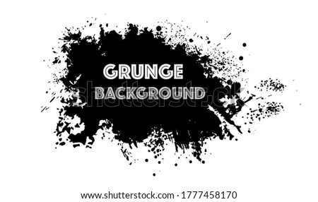 Art graphics shapes elements. Grunge vector illustration background. Brush black paint ink stroke. Vector illustration.