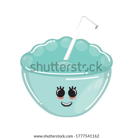 Cartoon icon of a happy sweet shaved ice. Dessert icon - Vector