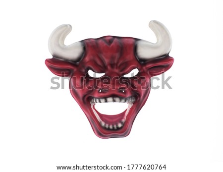 red bull mask on white background