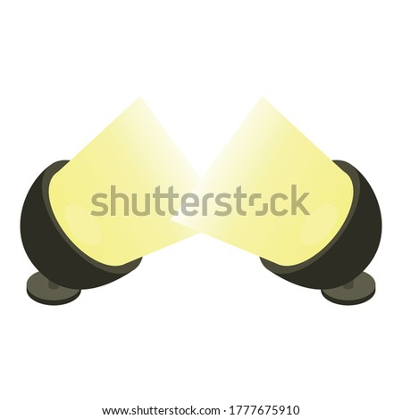Stage lighting icon. Isometric illustration of stage lighting vector icon for web