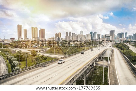 Miami skyline and Highways 