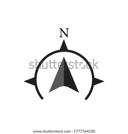 Arrow compass icon design isolated on white background