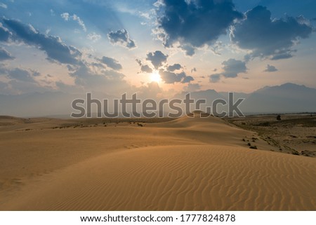 View of the Kodar Ridge. Chara sands. The region of baikal.