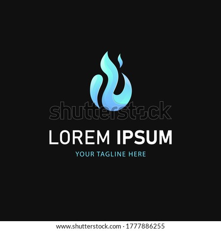 Blue Fire Logo Design. Abstract Logo Gradient Style