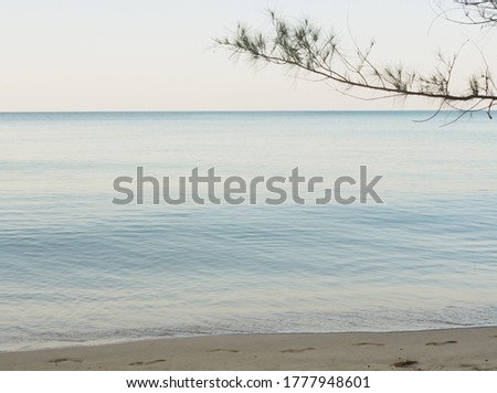 A tranquil blue sea in the morning time