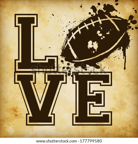 Love American Football Template - suitable for posters, flyers, brochures, banners, badges, labels, wallpapers, web design, advertising, publicity or any branding.