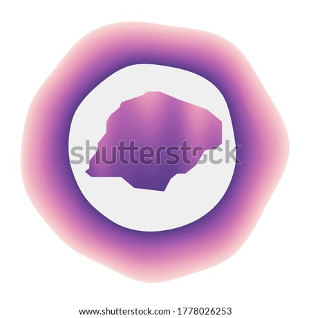 Inisheer icon. Colorful gradient logo of the island. Purple red Inisheer rounded sign with map for your design. Vector illustration.