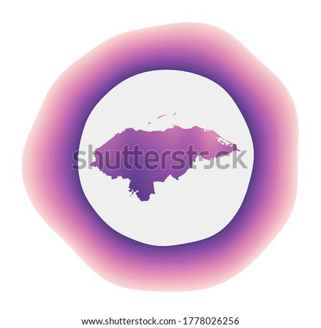 Honduras icon. Colorful gradient logo of the country. Purple red Honduras rounded sign with map for your design. Vector illustration.