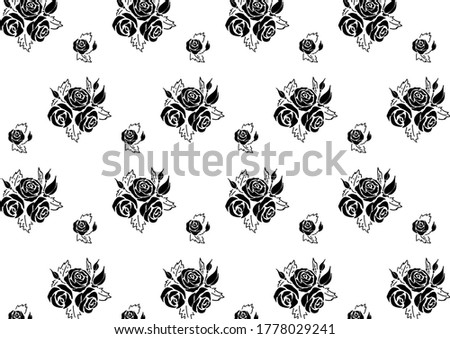 rose vector pattern silhouette background