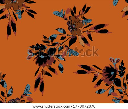 seamless hand draw abstract flower pattern 