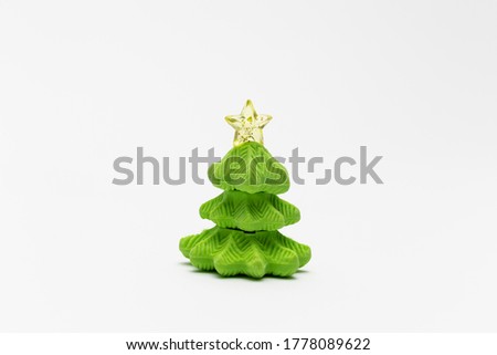 christmas tree blister eraser with white background