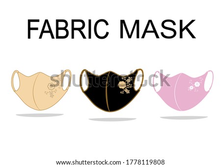 The fabric face mask isolated on white background protect viruses or dust and allergy.