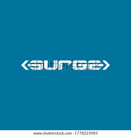 Surge logo design with elegant and sporty concept for professional sport industry using blue color and white Royalty-Free Stock Photo #1778223983