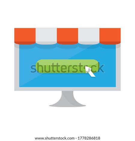 Computer screen icon. Online shopping concept - Vector
