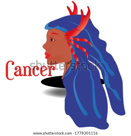 Female illustration of the zodiac sign Cancer