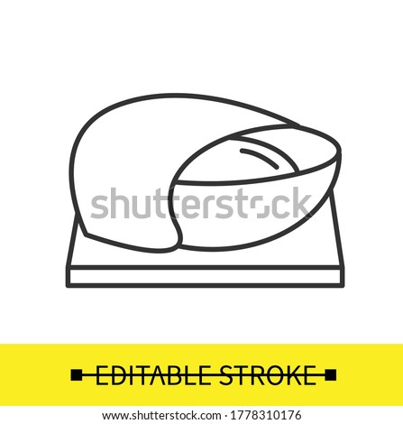 Dough icon. Gluten relaxing and active yeast fermentation line pictogram. Concept of home bread baking and fluffy texture donuts making. Editable stroke vector illustration for cookbook pastry recipe