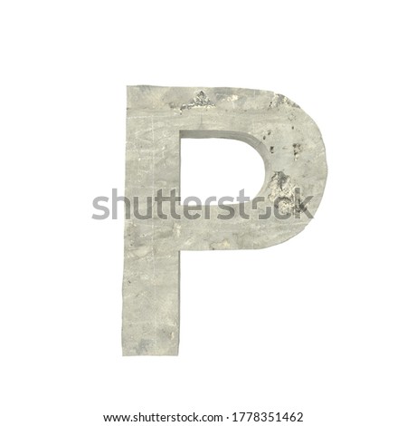Alphabet letters in a form of a concrete
